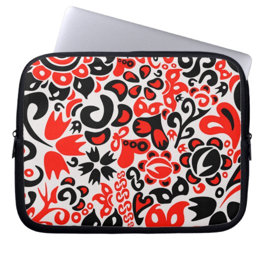 Ukrainisches Volkskunst-Blumenmuster  Laptopschutzhülle (Vorderseite)