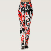 Ukrainisches Volkskunst-Blumenmuster Leggings (Rückseite)