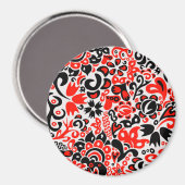 Ukrainisches Volkskunst-Blumenmuster Magnet (Vorderseite/Rückseite)