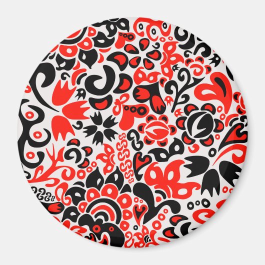 Ukrainisches Volkskunst-Blumenmuster Magnet (Vorne)
