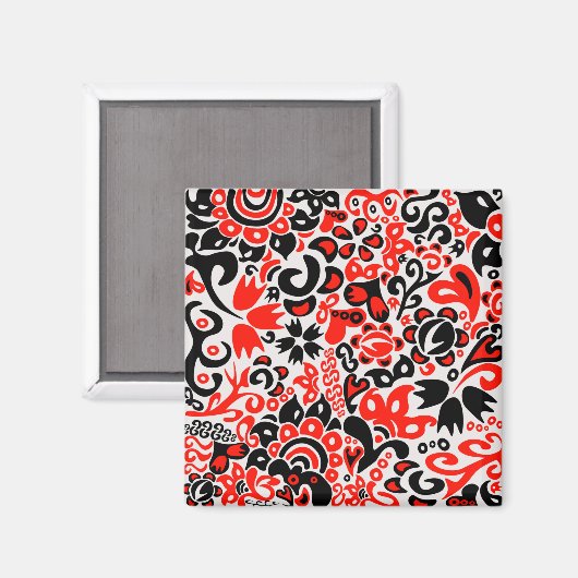 Ukrainisches Volkskunst-Blumenmuster Magnet (Vorderseite/Rückseite)