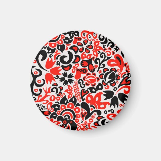 Ukrainisches Volkskunst-Blumenmuster Magnet (Vorne)