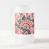 Ukrainisches Volkskunst-Blumenmuster Mattglas Bierglas (Vorderseite Links)