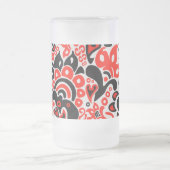 Ukrainisches Volkskunst-Blumenmuster Mattglas Bierglas (Mittel)