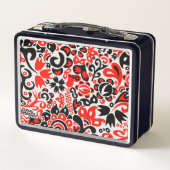 Ukrainisches Volkskunst-Blumenmuster Metall Brotdose (Rückseite)