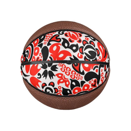 Ukrainisches Volkskunst-Blumenmuster Mini Basketball (Vorderseite)