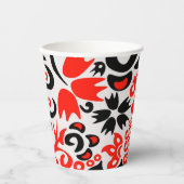 Ukrainisches Volkskunst-Blumenmuster Pappbecher (Vorderseite)