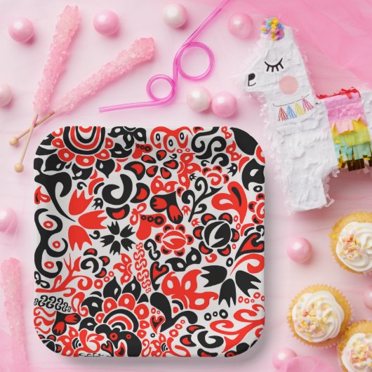 Ukrainisches Volkskunst-Blumenmuster Pappteller (Party)