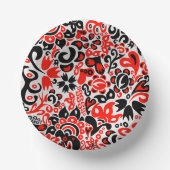 Ukrainisches Volkskunst-Blumenmuster Pappteller (Vorderseite)