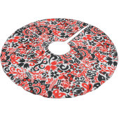 Ukrainisches Volkskunst-Blumenmuster Polyester Weihnachtsbaumdecke (Schrägansicht)