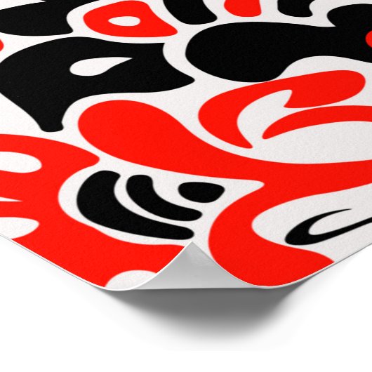 Ukrainisches Volkskunst-Blumenmuster Poster (Ecke)