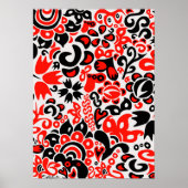 Ukrainisches Volkskunst-Blumenmuster Poster (Vorne)