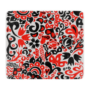 Ukrainisches Volkskunst-Blumenmuster Schneidebrett