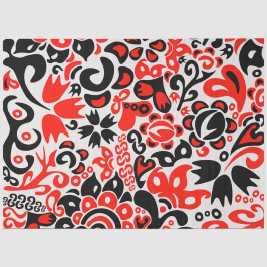 Ukrainisches Volkskunst-Blumenmuster Seidenpapier (Vorderseite)