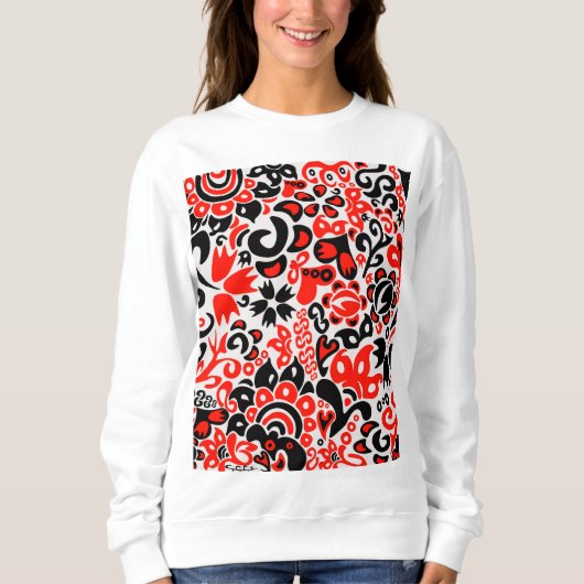 Ukrainisches Volkskunst-Blumenmuster Sweatshirt (Vorderseite)
