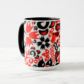Ukrainisches Volkskunst-Blumenmuster Tasse (Vorderseite Links)