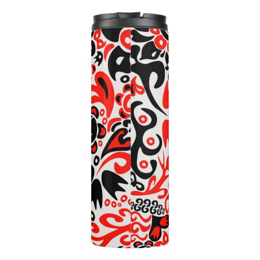 Ukrainisches Volkskunst-Blumenmuster Thermosbecher (Rückseite)