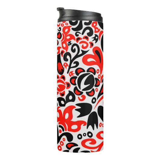 Ukrainisches Volkskunst-Blumenmuster Thermosbecher (Nach rechts gedreht)