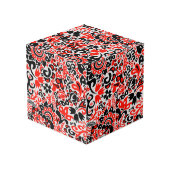 Ukrainisches Volkskunst-Blumenmuster Würfel (Rückseite Schrägansicht)