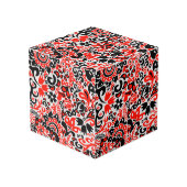 Ukrainisches Volkskunst-Blumenmuster Würfel (Vorderseite Schrägansicht)