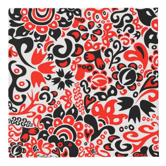 Ukrainisches Volkskunst-Blumenmuster Würfel (Vorderseite)