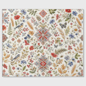 Ukrainisches Volkskunst-Stickmuster-Wrap-Papier Geschenkpapier (Flach)