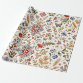 Ukrainisches Volkskunst-Stickmuster-Wrap-Papier Geschenkpapier (Ungerollt)