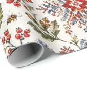 Ukrainisches Volkskunst-Stickmuster-Wrap-Papier Geschenkpapier (Rolleneckpunkt)