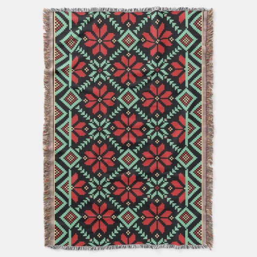 Ukrainisches Volksmuster Throw Blanket Decke (Vorderseite Vertikal)