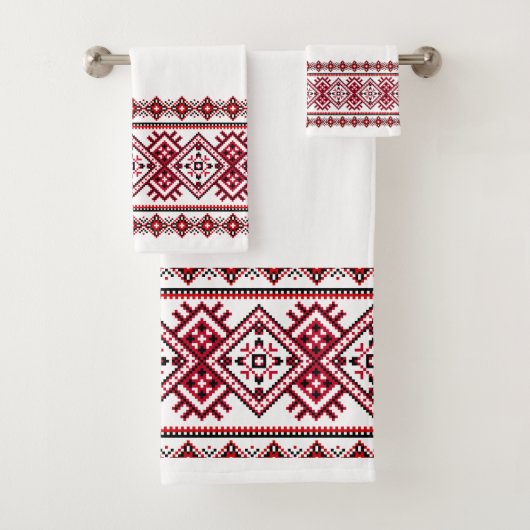 Ukrainisches Vyshyvanka Design Badetuch Set (Insitu)