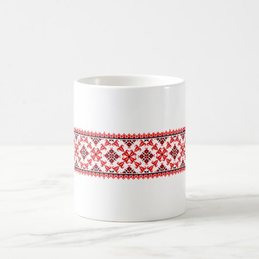 Ukrainisches Vyshyvanka-Design Kaffeetasse (Mittel)
