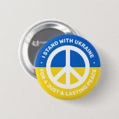 ukrainisches Wahrzeichen für den Frieden mit der U Button (Vorne & Hinten)