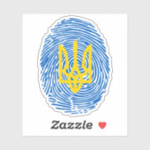 Ukrainisches Wappen auf Fingerabdruck-Hintergrund Aufkleber (Blatt)