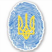 Ukrainisches Wappen auf Fingerabdruck-Hintergrund Aufkleber (Vorderseite)