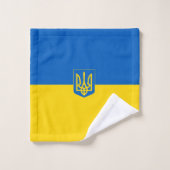 ukrainisches Wappen Badhandtuch Set (Waschlappen)