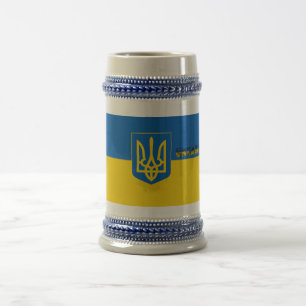 ukrainisches Wappen Bierglas