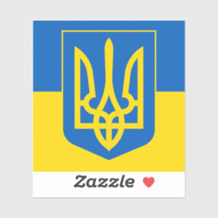 Ukrainisches Wappen. Dreizack. Truzyb.  Aufkleber