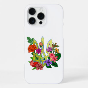 Ukrainisches Wappen Dreizack Tryzub blühende Blume iPhone 16 Pro Max Hülle