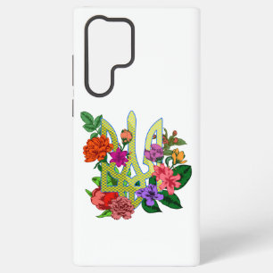 Ukrainisches Wappen Dreizack Tryzub blühende Blume Samsung Galaxy Hülle