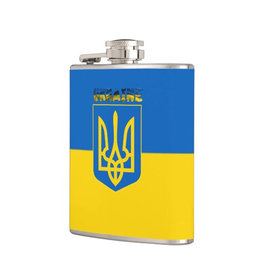 ukrainisches Wappen Flachmann (Links)