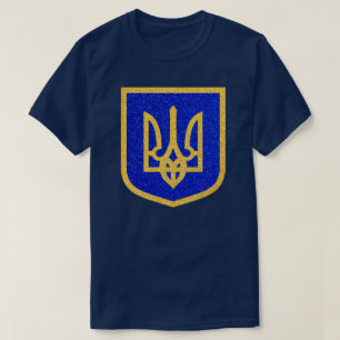 Ukrainisches Wappen Glitter T-Shirt