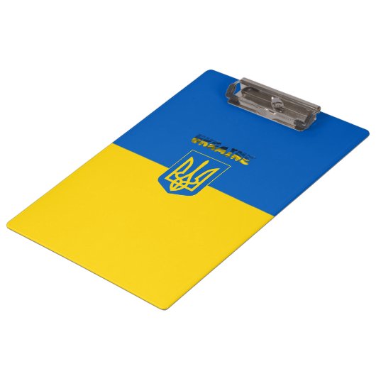 ukrainisches Wappen Klemmbrett (Schrägansicht)