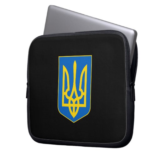 Ukrainisches Wappen Laptopschutzhülle (Vorderseite Links)