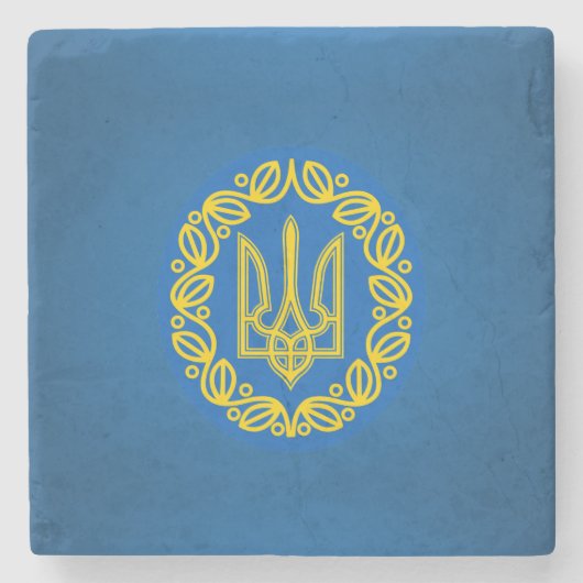Ukrainisches Wappen Steinuntersetzer (Vorderseite)