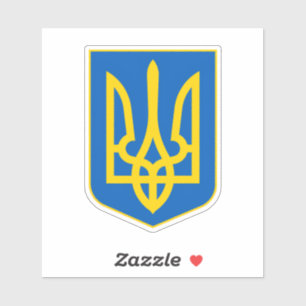 Ukrainisches Wappen. Truzyb. Ich unterstütze die U Aufkleber