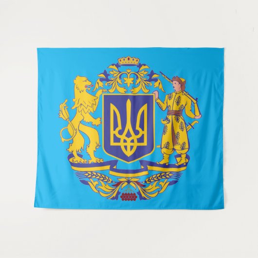 UKRAINISCHES WAPPEN WANDTEPPICH (Vorderseite (Horizontal))