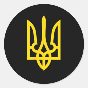 Ukrainisches Wappen Wappenschild Runder Aufkleber