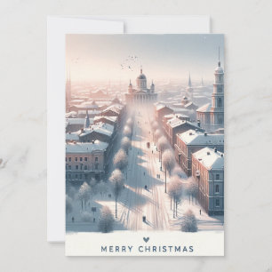 Ukrainisches Winterwunderland - Wasserfarbe Feiertagskarte