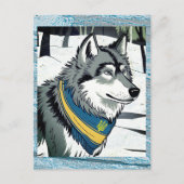 Ukrainisches Wolf-Symbol, stark, stolz Ukraine Art Postkarte (Vorderseite)