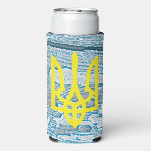 Ukrainisches Wolf-Symbol, stark, stolz Ukraine Art Selters Dosenkühler (Seltzer Rückseite)